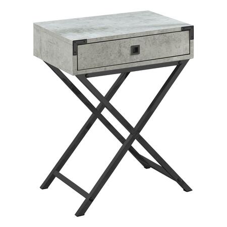 DAPHNES DINNETTE 24 in. Grey Cement & Black Nickel Metal Accent Table DA3079059